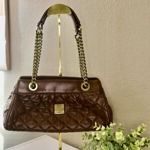 MCM Brown Quilted Leather Handbag
